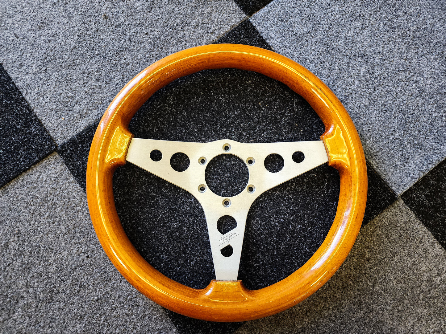 Arrigoni watanabe wood 3 spoke steering wheel RARE 340mm