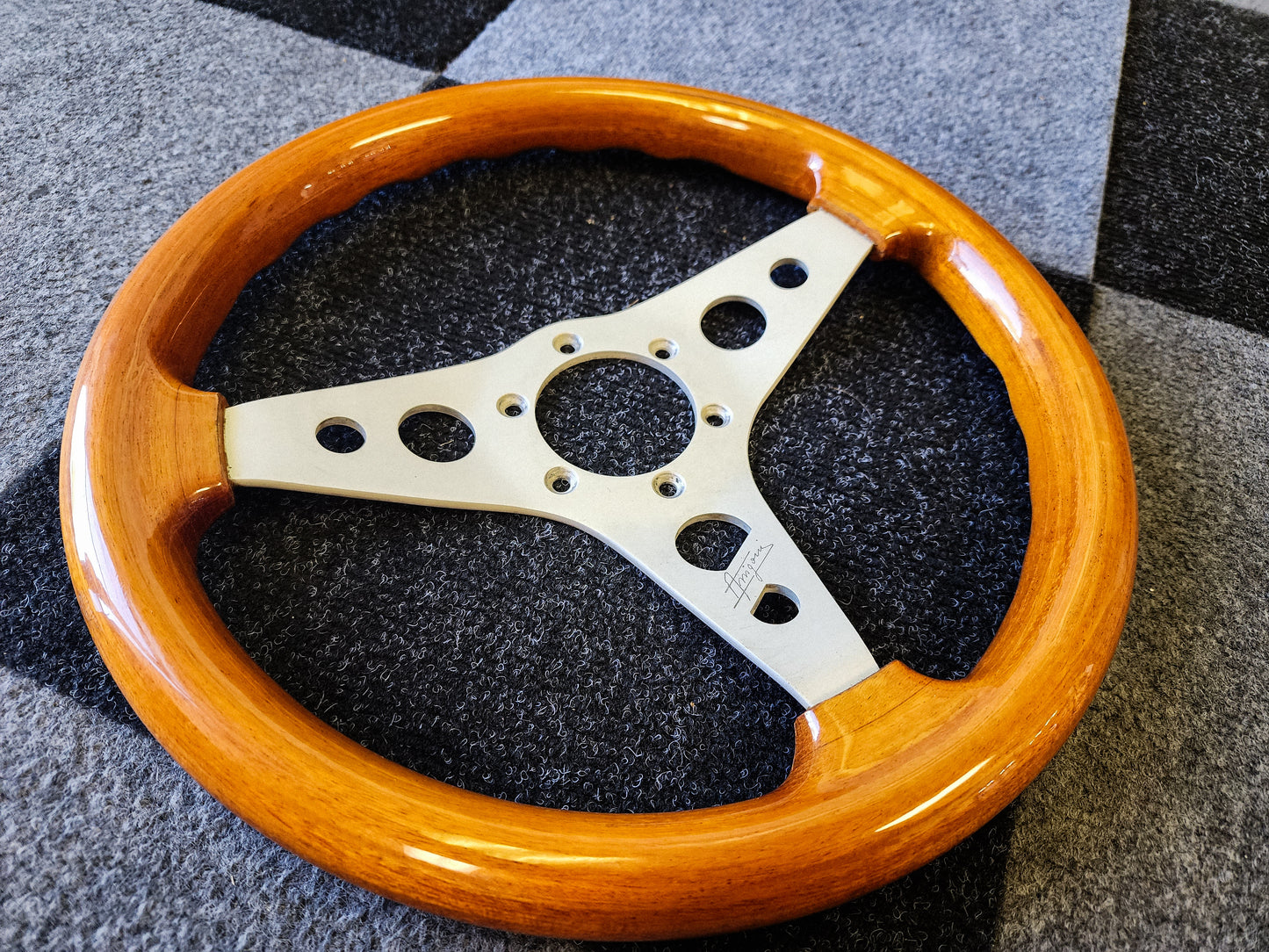 Arrigoni watanabe wood 3 spoke steering wheel RARE 340mm