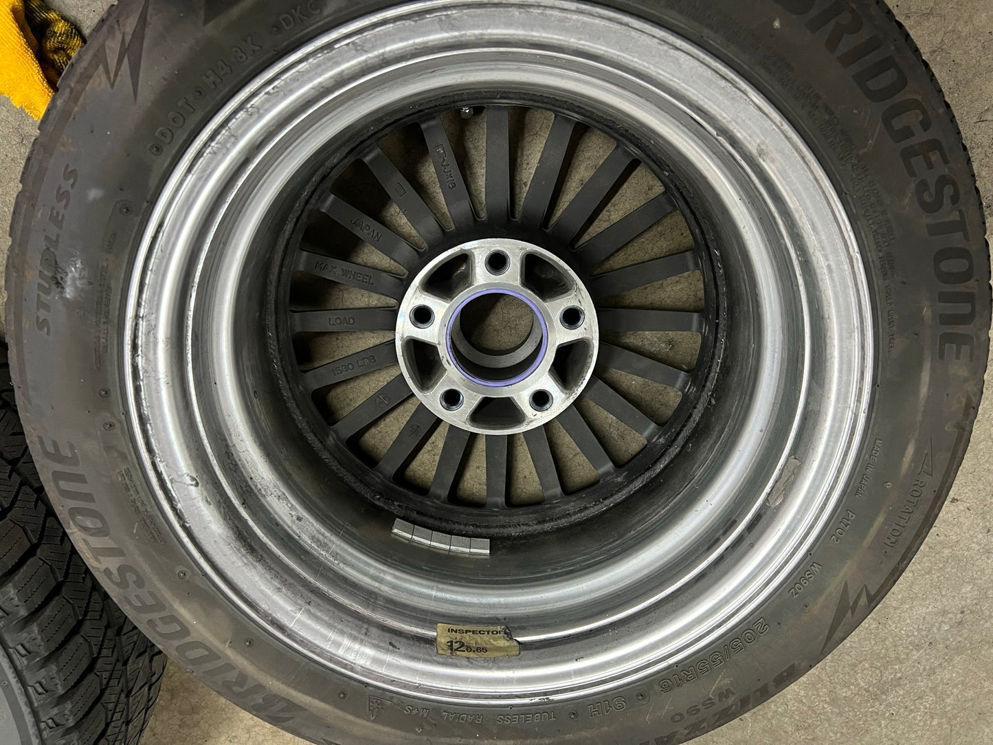 5x120 Riken Japan 16x8 fin wheels w/ tires