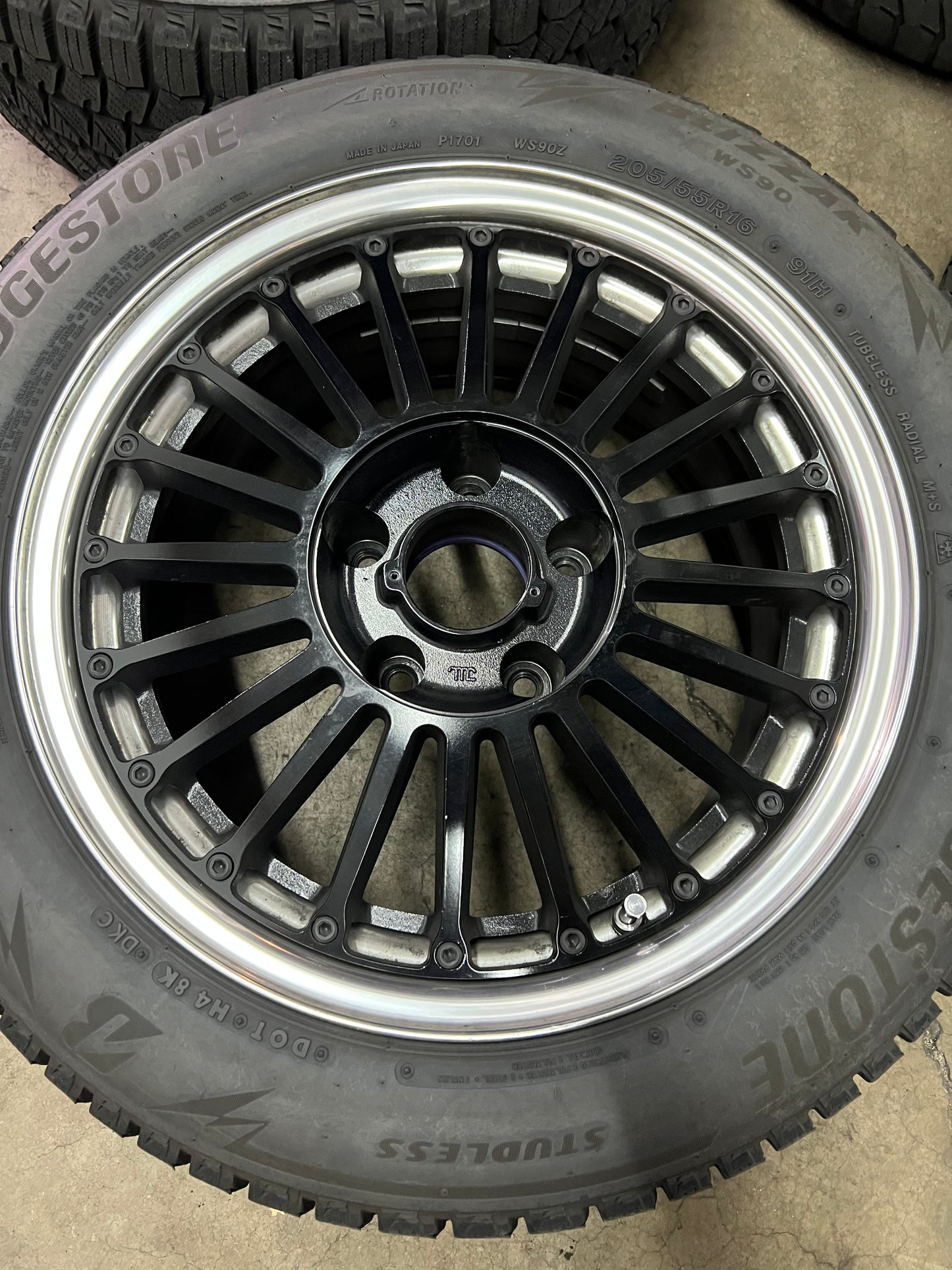 5x120 Riken Japan 16x8 fin wheels w/ tires