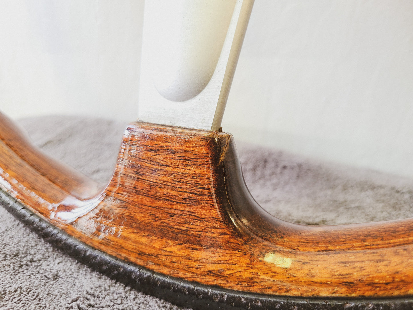 Momo 3 spoke wood+leather 365mm steering wheel