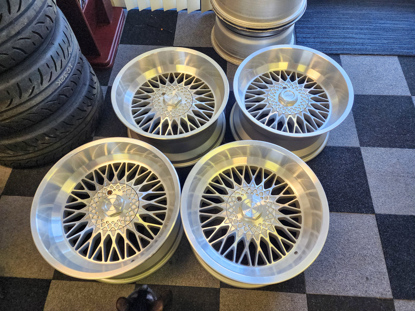 REMOTEC deep dish 17x9 5x120 et8 basket weave wheels Borbet BMW
