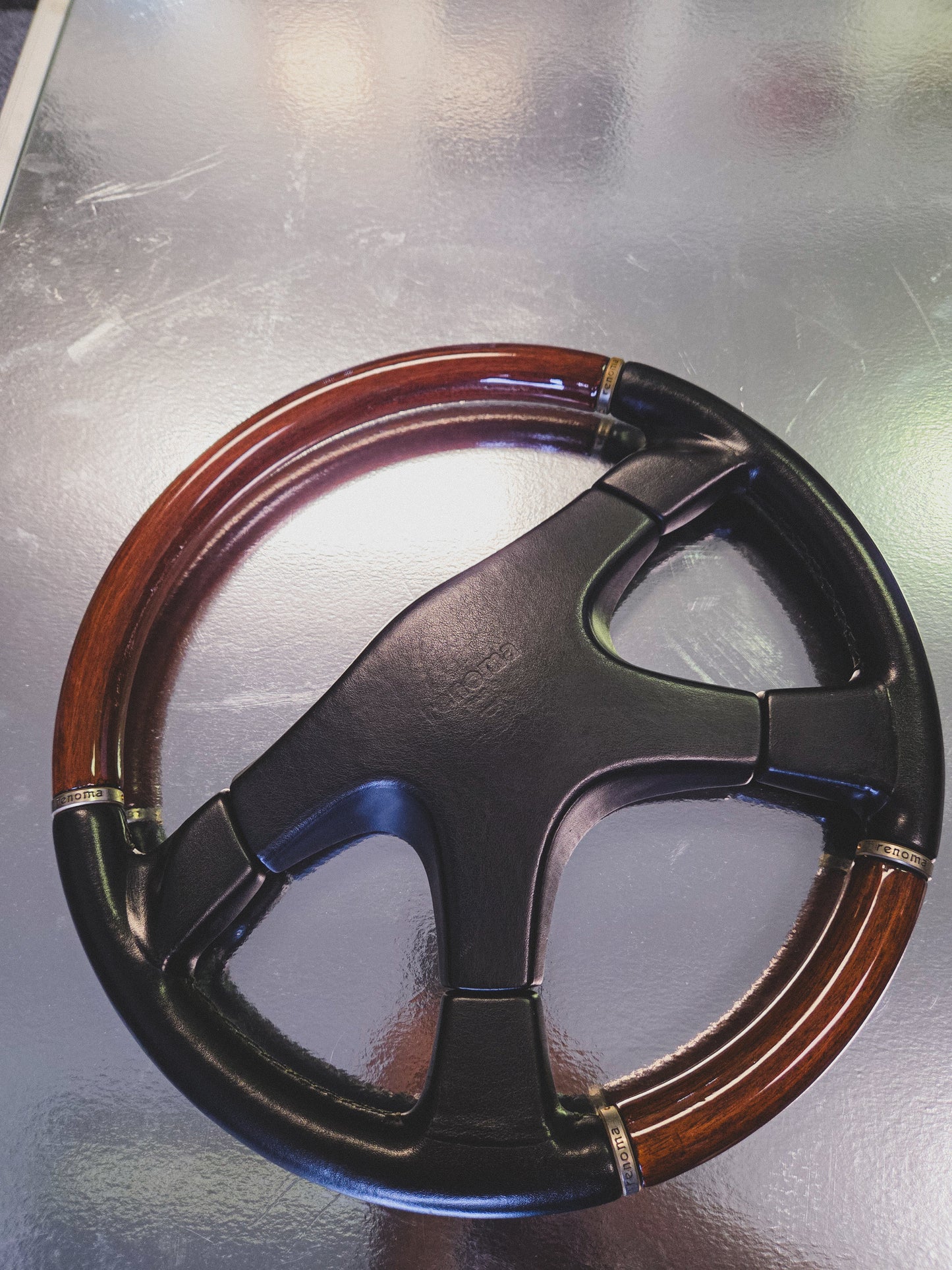 Renoma Paris wood grain steering wheel RARE
