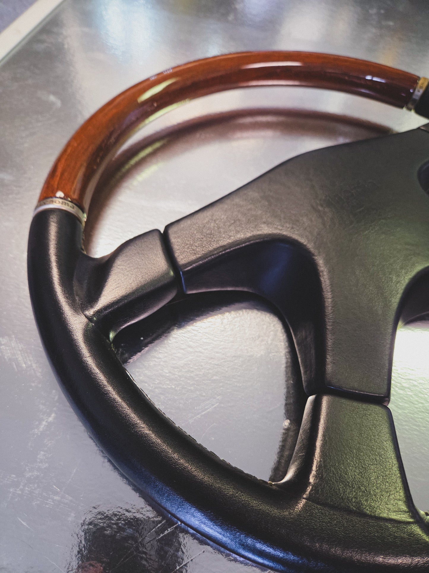 Renoma Paris wood grain steering wheel RARE