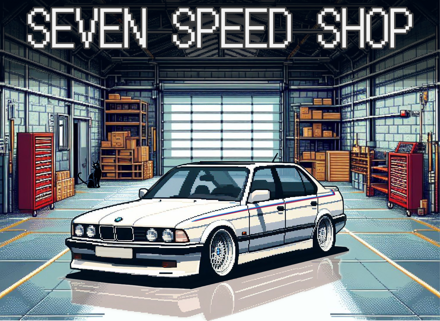 BMW E32 7 series pixel shirt