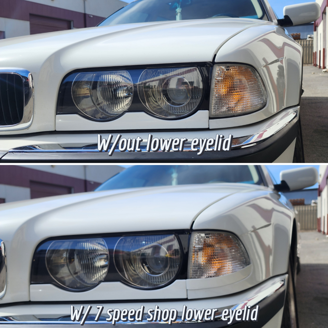 7 speed shop BMW E38 95-98 slim lower turn signal eye lids eyelids garnish eyebrow