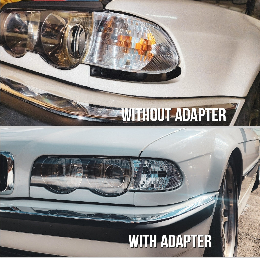 Bmw E38 headlight conversion late model turn signal fender adapters for 95-98.