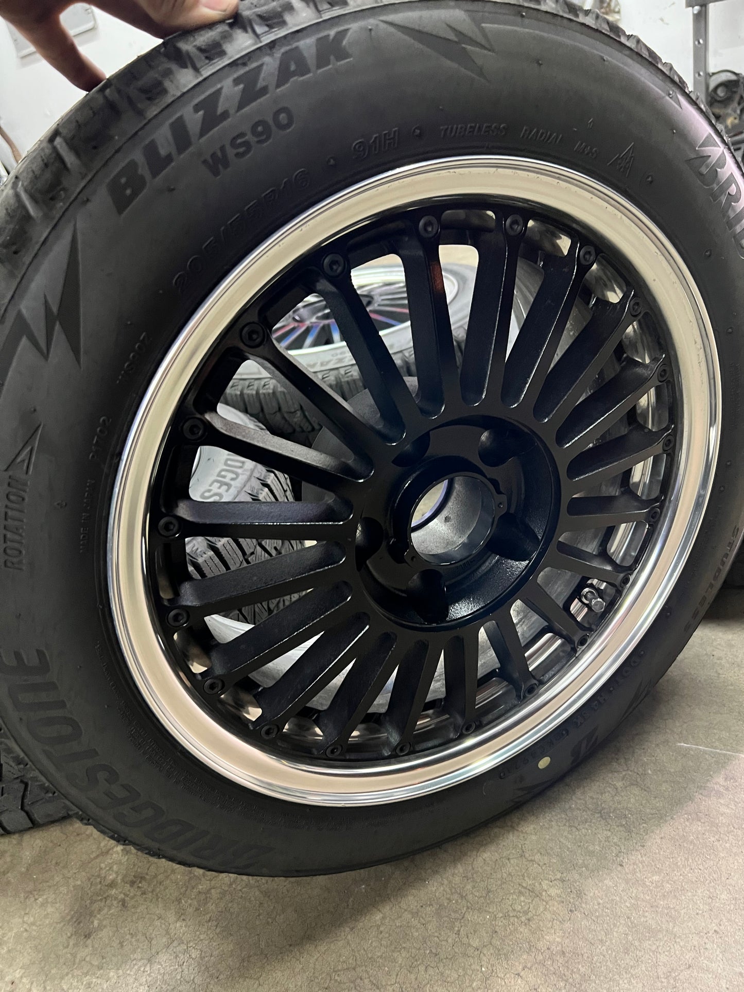 5x120 Riken Japan 16x8 fin wheels w/ tires