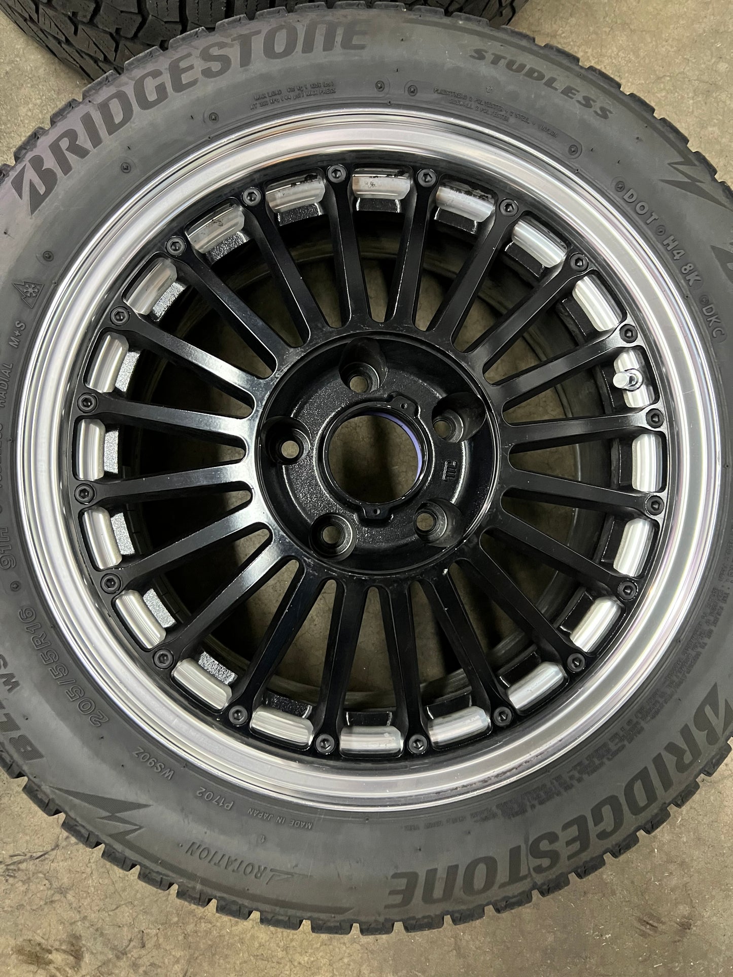 5x120 Riken Japan 16x8 fin wheels w/ tires