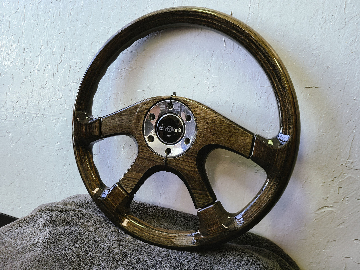 Italvolanti 4 spoke 365mm wood steering wheel
