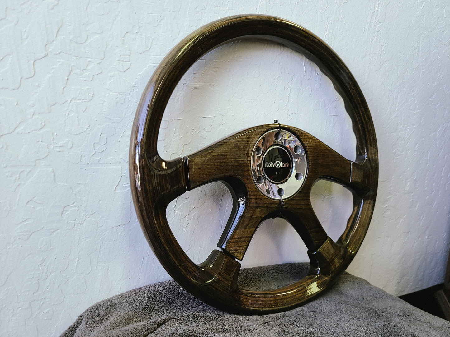 Italvolanti 4 spoke 365mm wood steering wheel