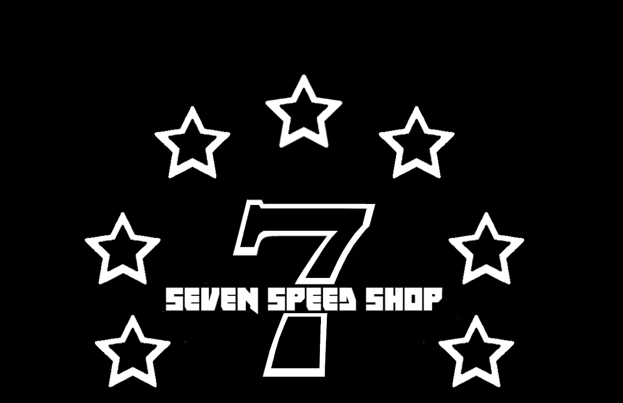 7 Speed Shop rear Windshield Decal WHITE
